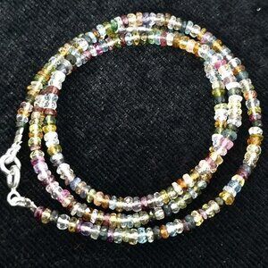 Multi Colour Gem Stone 6.75ct Sterling Necklace